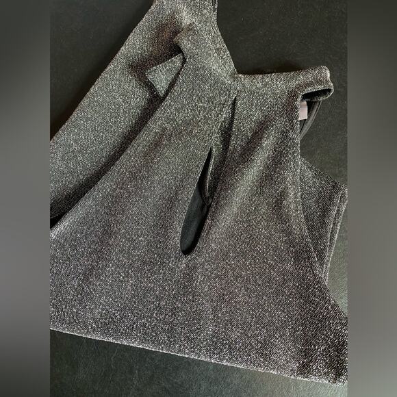H&M Divided NWOT Womens S Glam Silver Glitter Halter Neck Bodysuit Party Holiday - Picture 6 of 7
